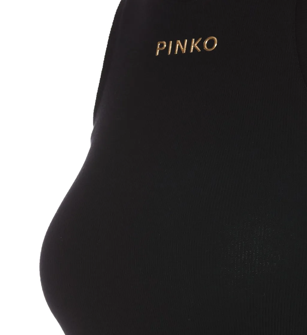 Pinko Logo Lettering Ribbed Top