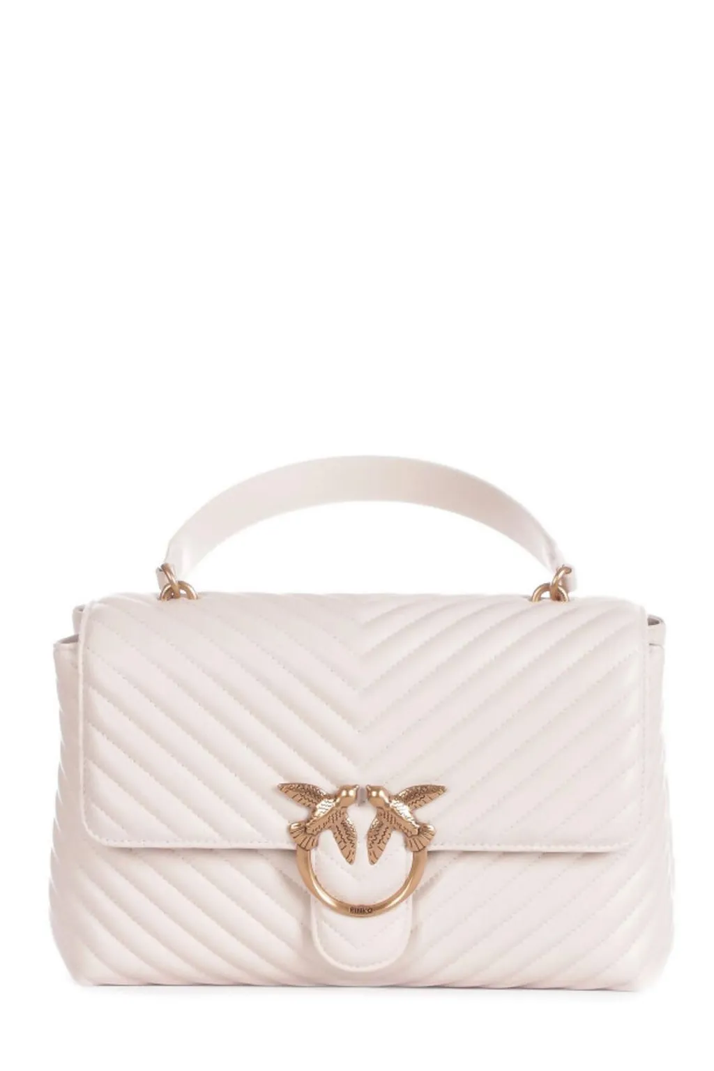 Pinko Love-Birds Logo Plaque Quilted Shoulder Bag