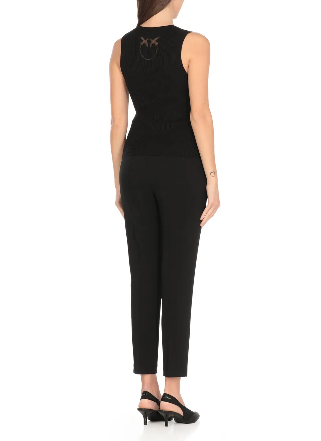 Pinko V-Neck Ribbed Sleeveless Top