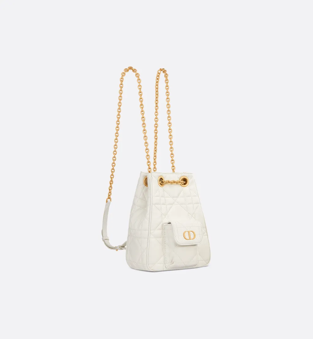 Small Dior Caro Multicarry Backpack With Chain