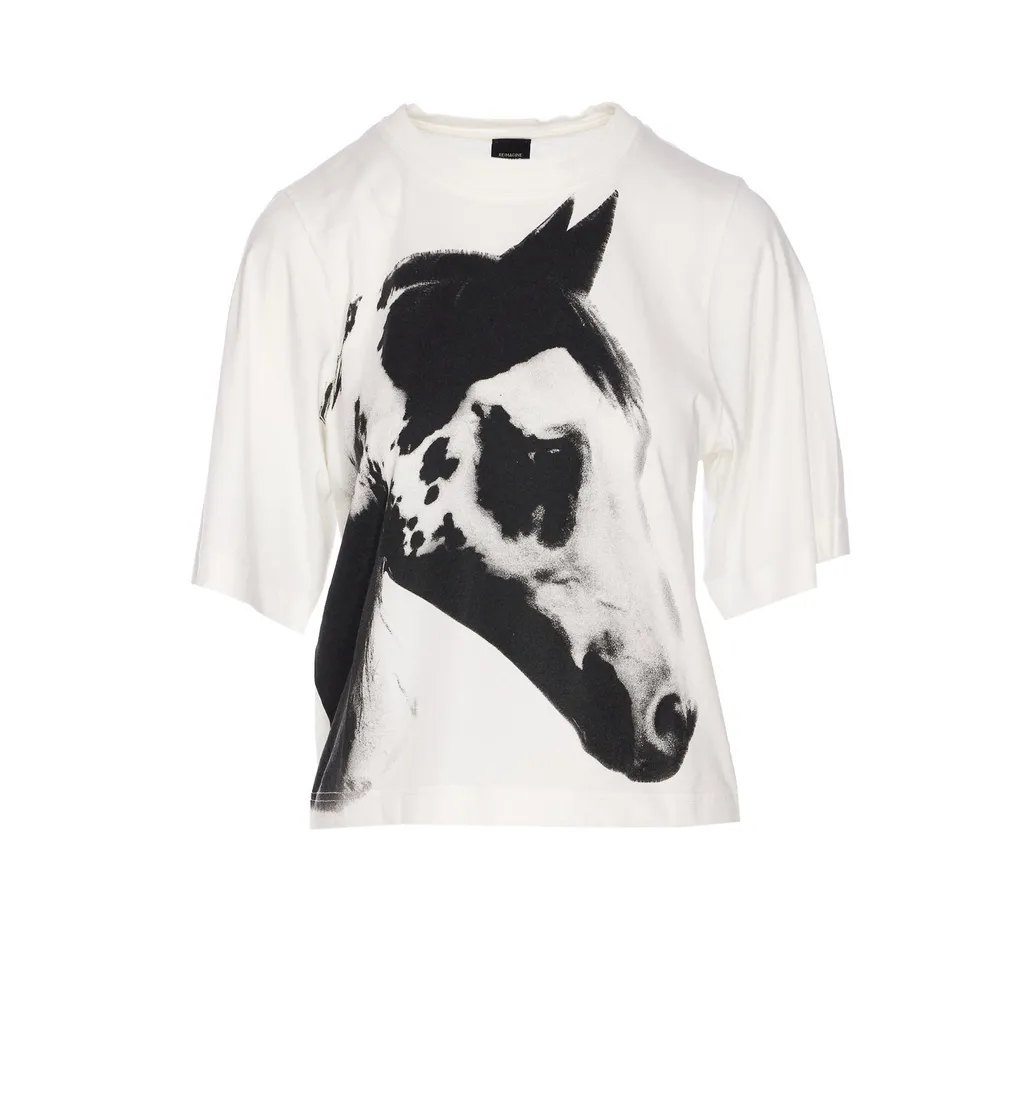 Pinko X Patrick Mcdowell Reimagine Horse Printed Wide T-Shirt