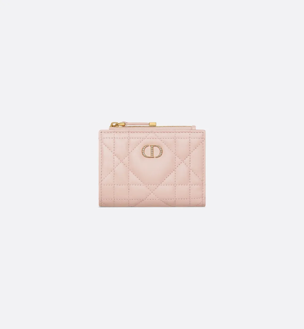 Dior Caro Dahlia Wallet With Crystals