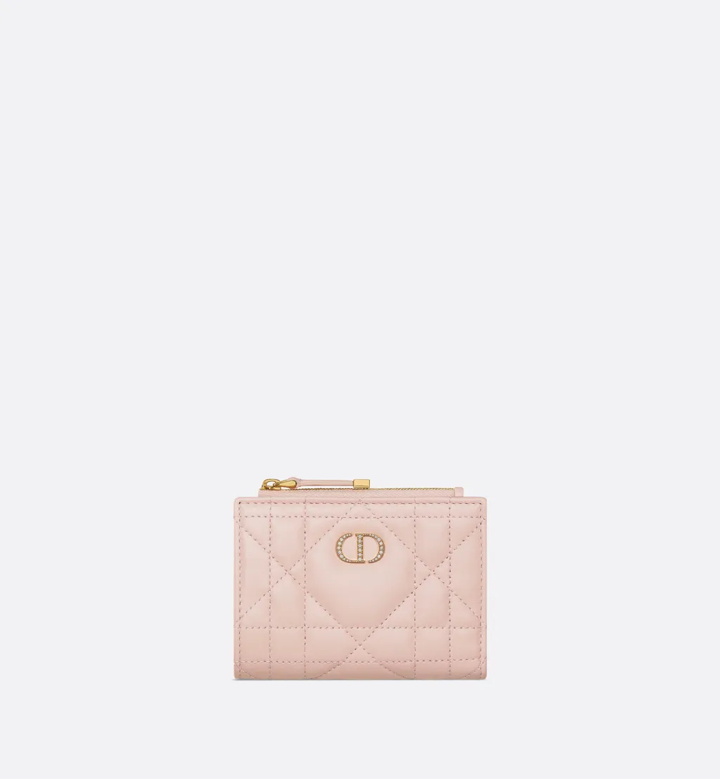 Dior Caro Dahlia Wallet With Crystals