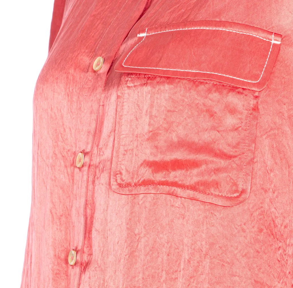 Pinko Small Pocket Flowing Satin Shirt