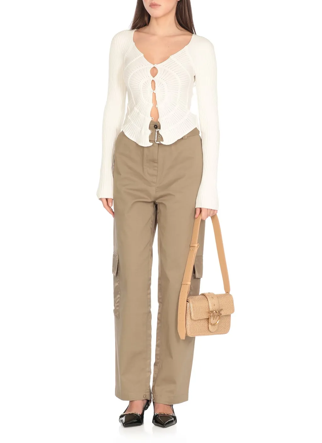 Pinko Sunny Design Slim-Fit Ribbed Cardigan