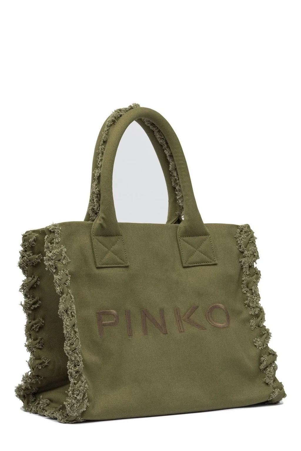 Pinko Logo Embroidered Beach Shopper Bag
