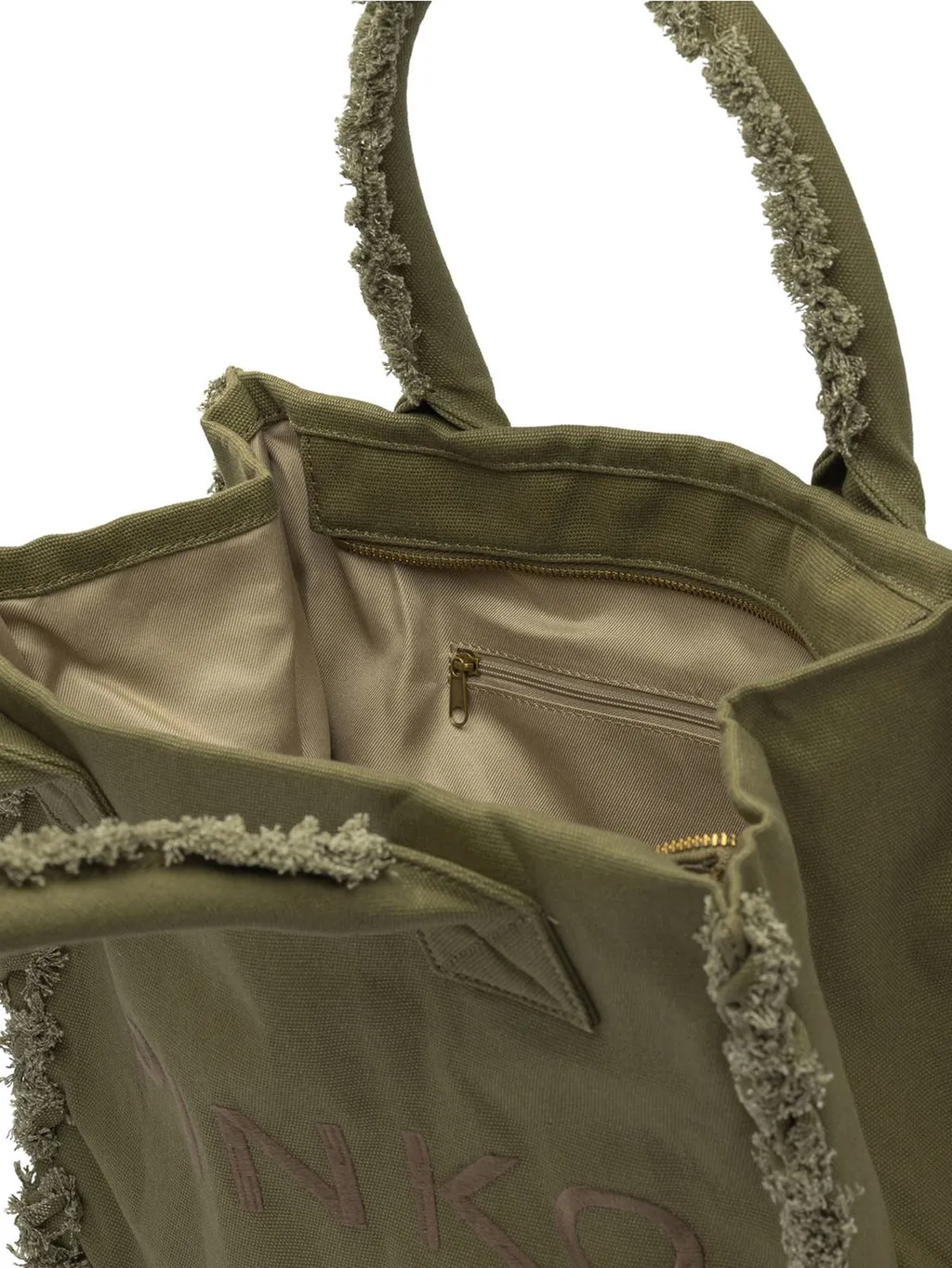 Pinko Logo Embroidered Beach Shopper Bag