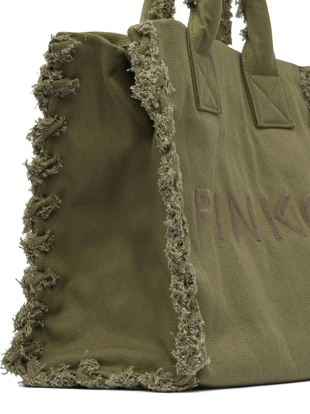 Pinko Logo Embroidered Beach Shopper Bag