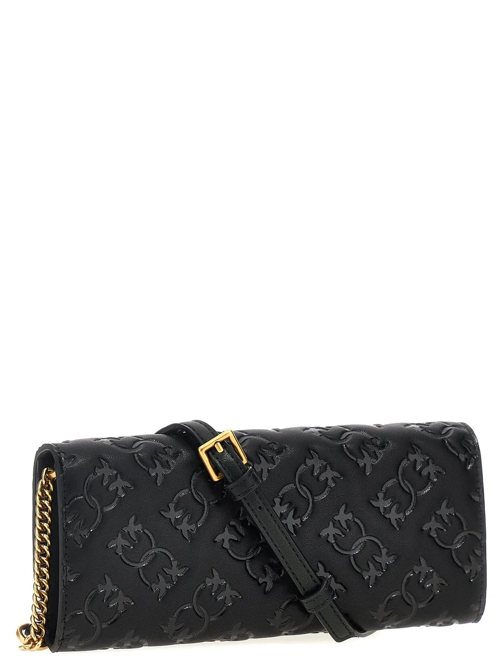 Pinko Love Birds Embossed Chain-Linked Wallet