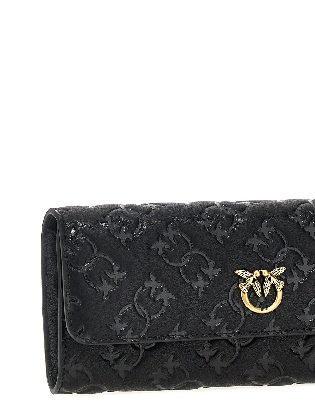 Pinko Love Birds Embossed Chain-Linked Wallet