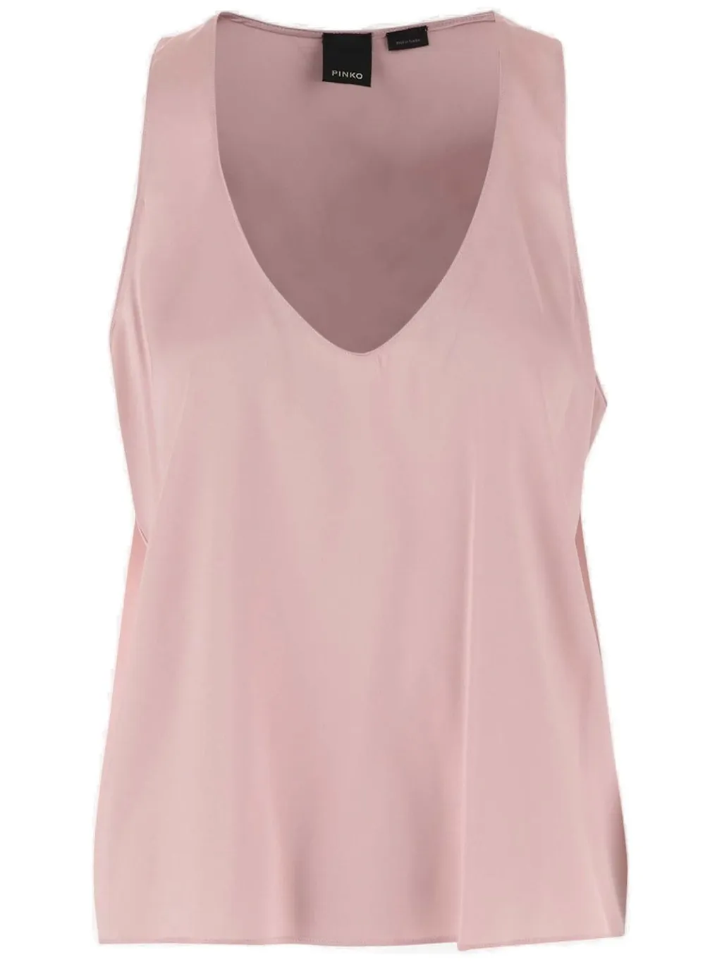 Pinko V-Neck Satin Sleeveless Top