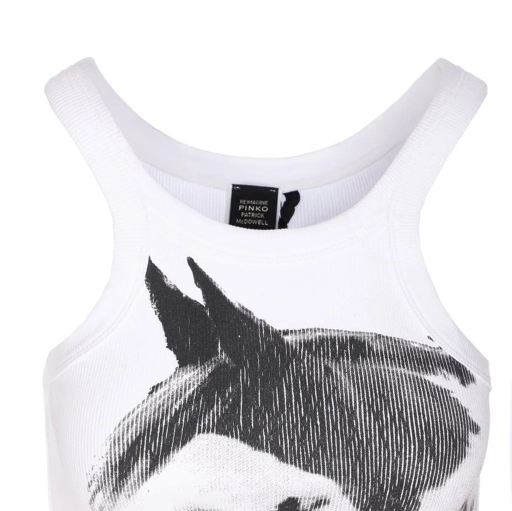 Pinko X Patrick Mcdowell Horse Print Ribbed Vest