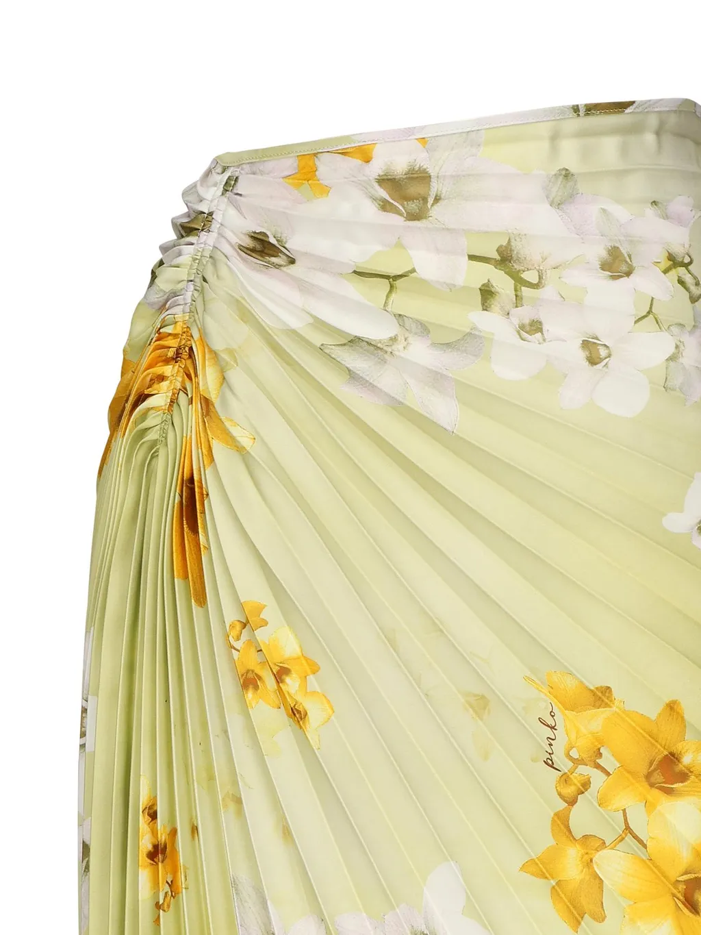 Pinko Floral Print Pleated Midi Skirt