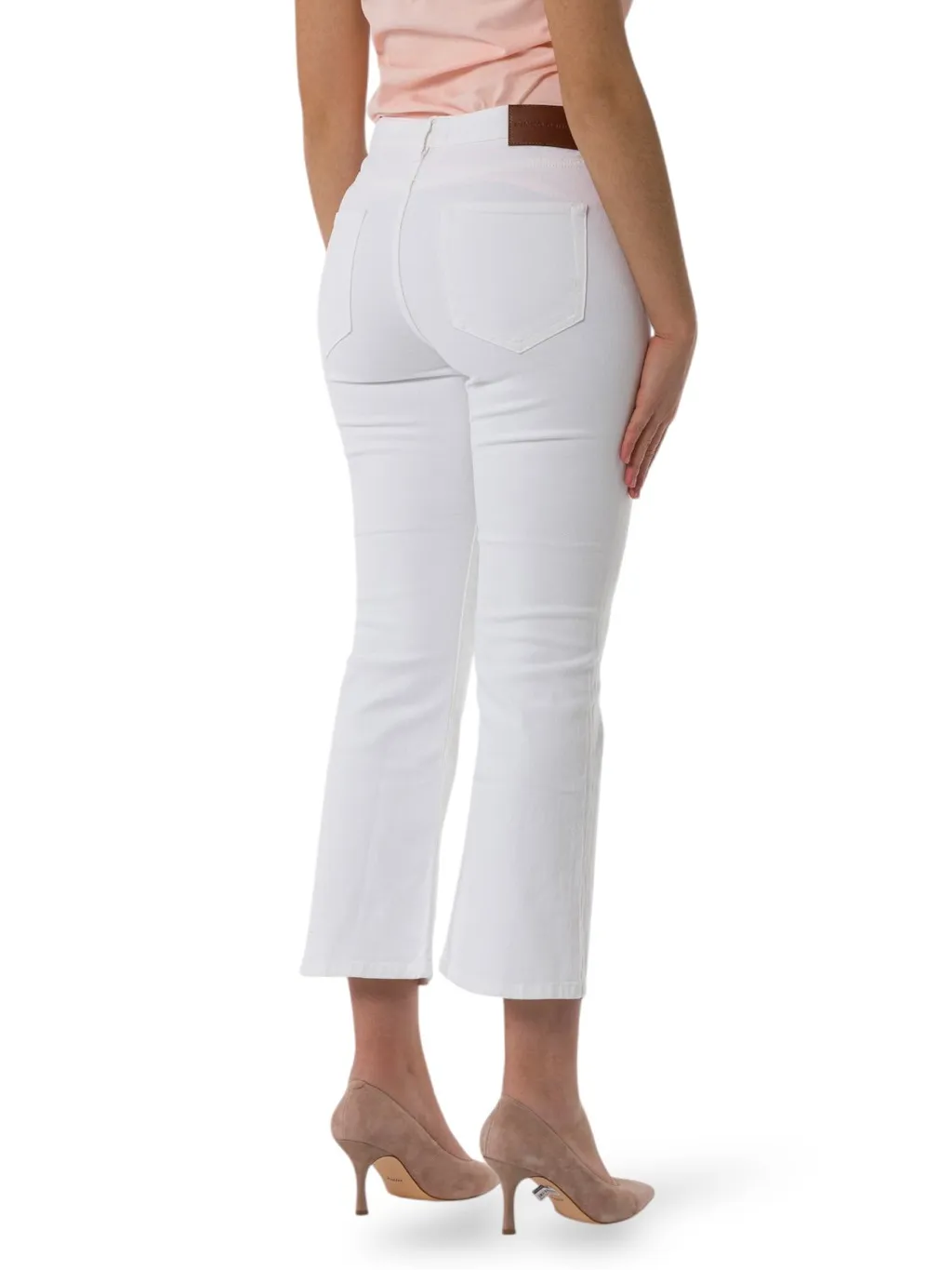 Pinko Logo Patch Bootcut Cropped Jeans