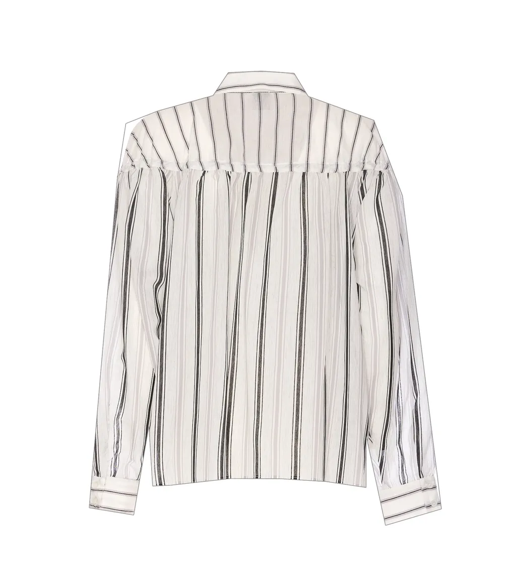 Pinko Diva Tie Detailed Striped Shirt