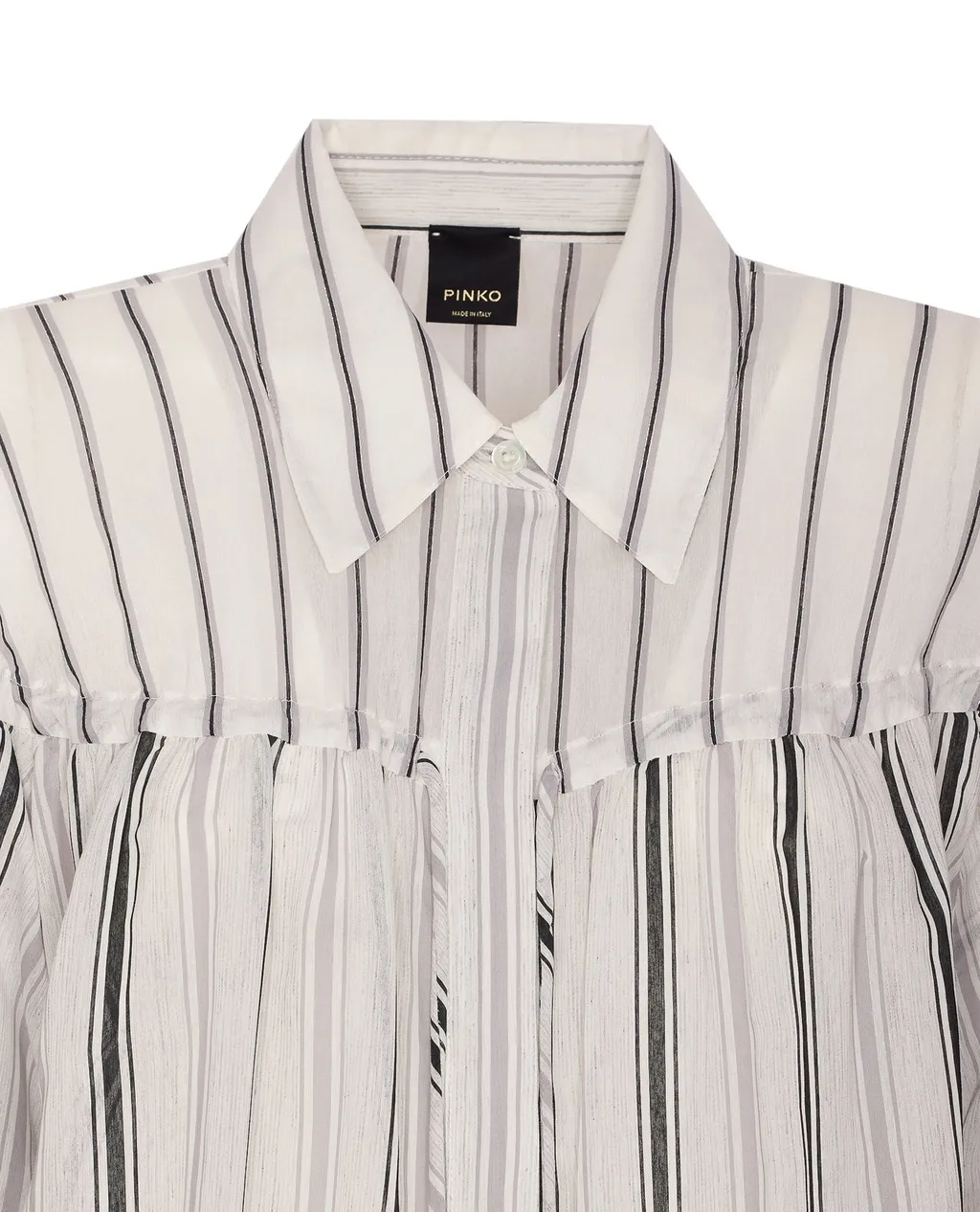 Pinko Diva Tie Detailed Striped Shirt