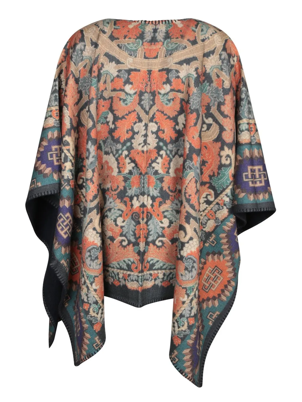 Pierre-Louis Mascia Patterned Open Front Poncho