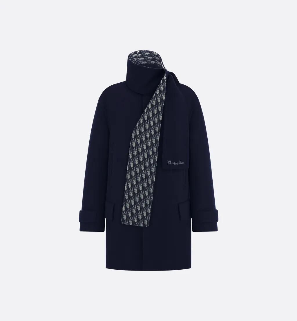 Coat With Scarf Collar
