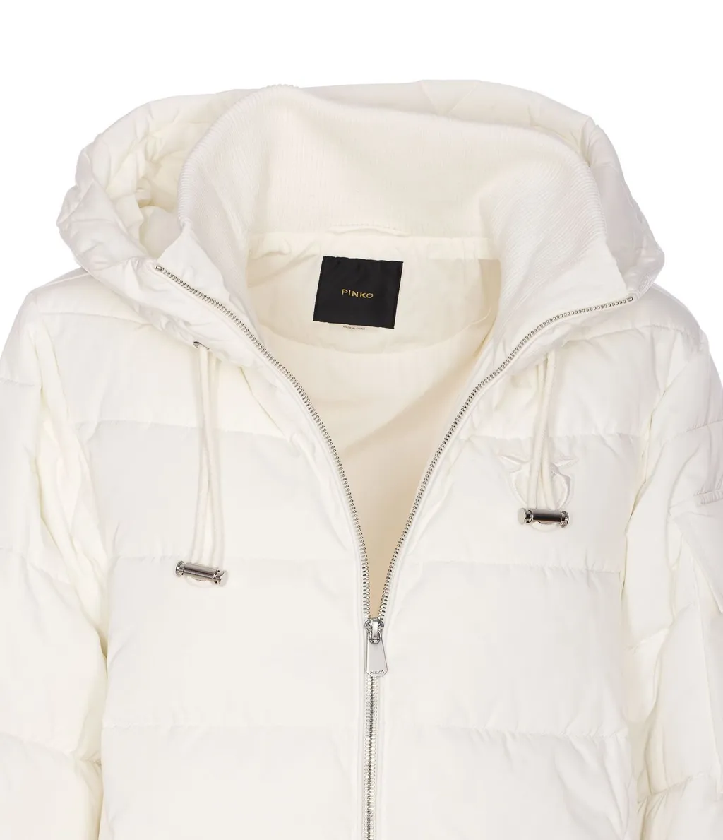 Pinko Love Birds Embroidered Hooded Coat
