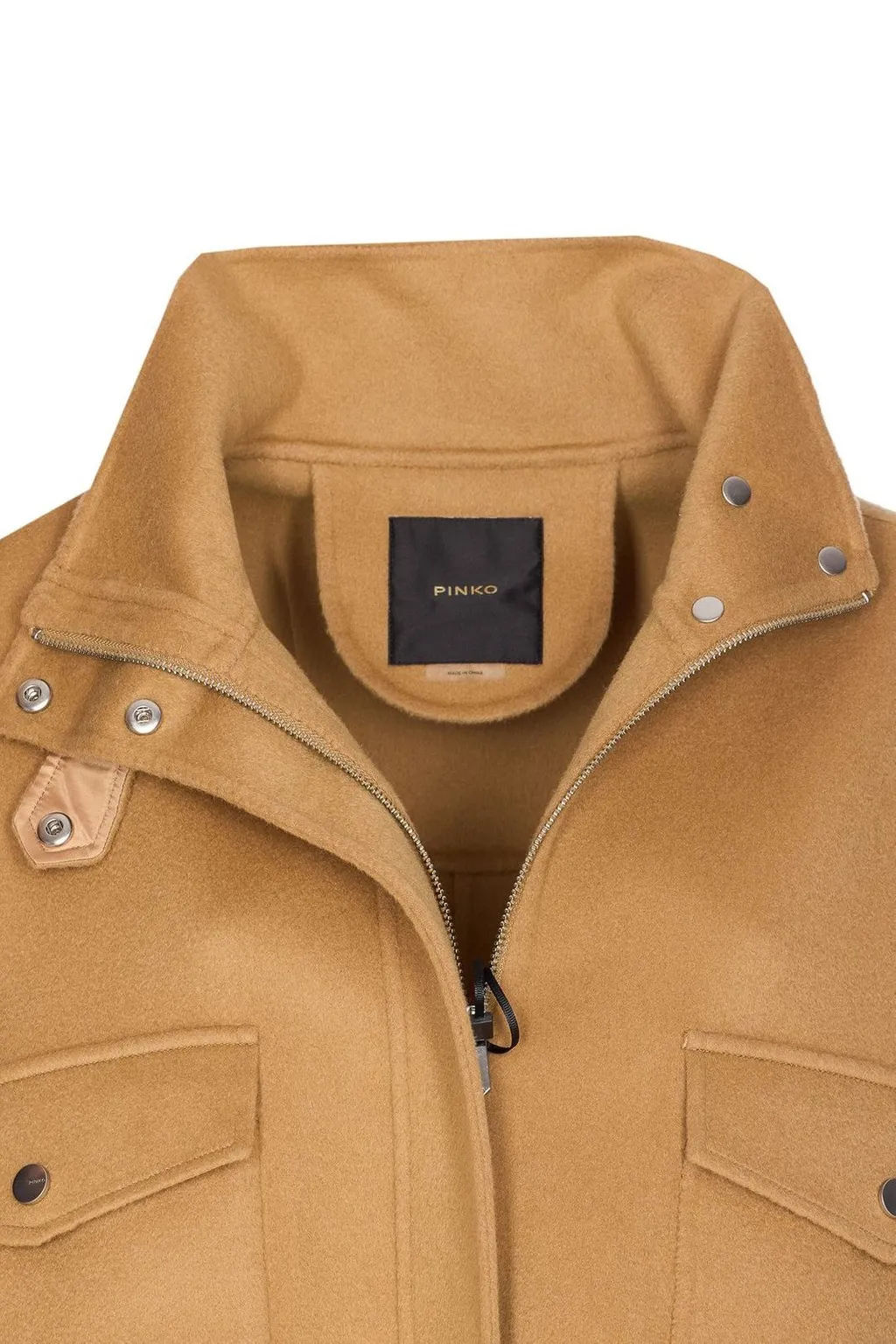 Pinko High-Neck Drawstring Hem Jacket
