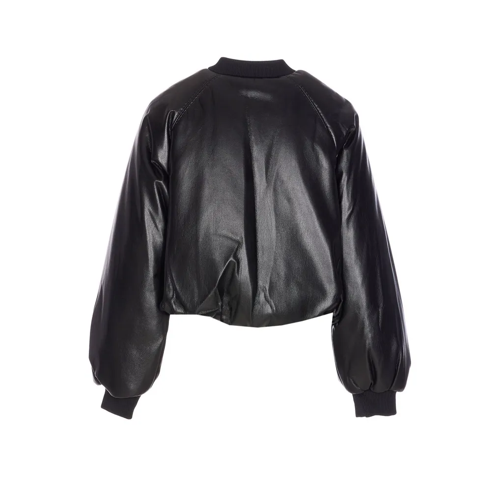 Pinko Brodo Short Leather-Effect Bomber Jacket