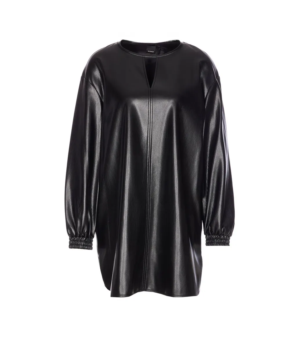 Pinko Cut-Out Detailed Crewneck Short Dress