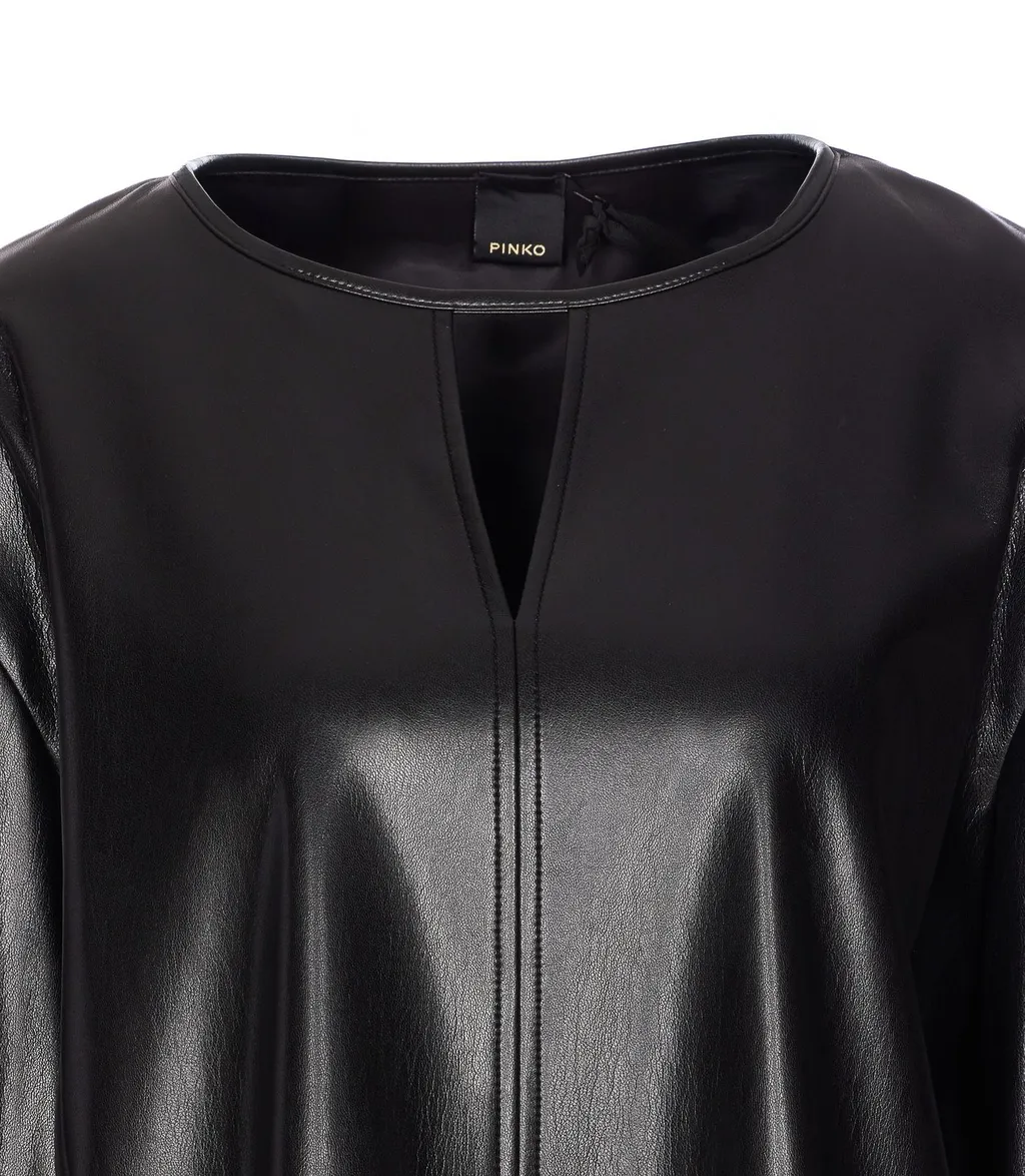 Pinko Cut-Out Detailed Crewneck Short Dress