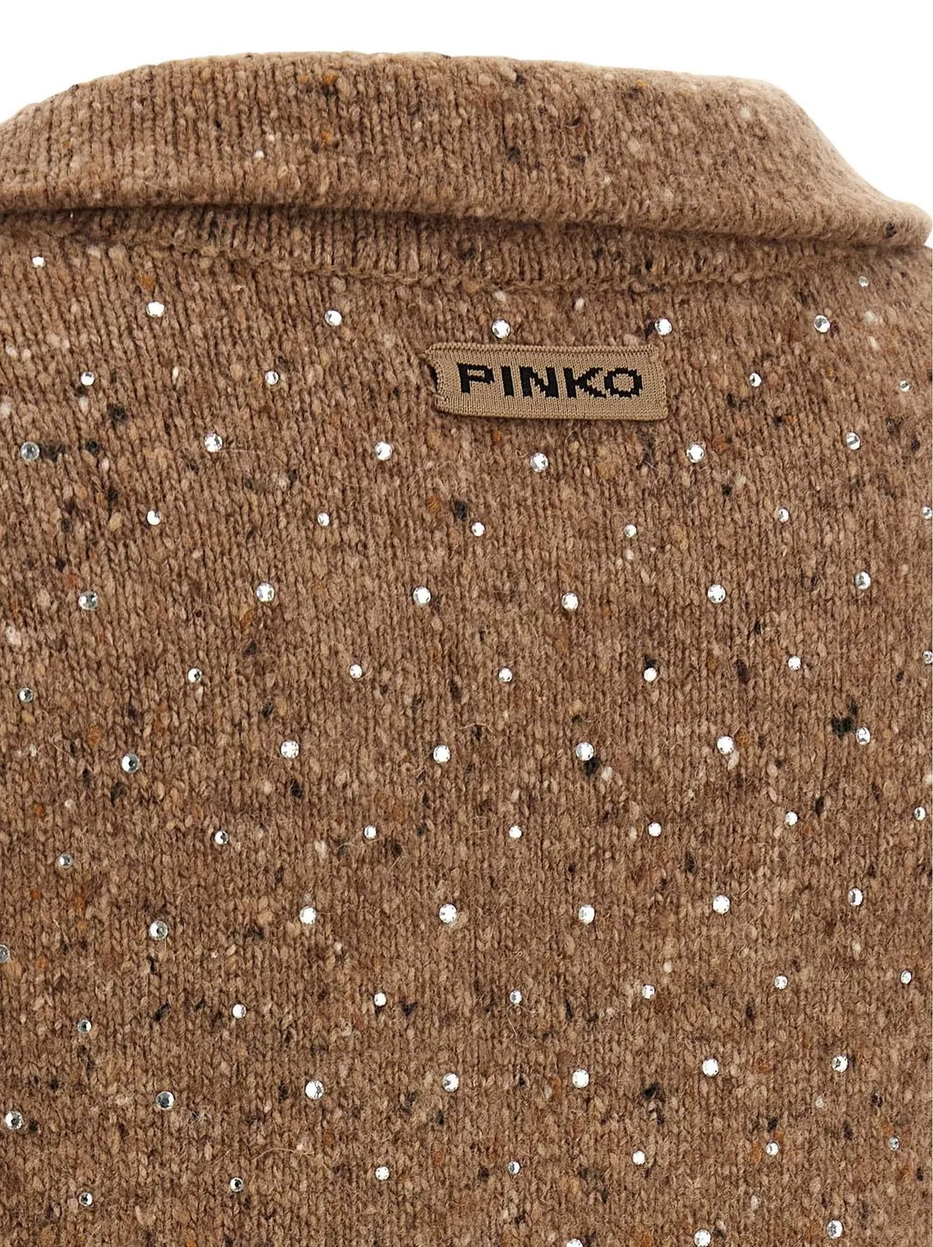 Pinko Nibani Sequin Embellished Polo Jumper
