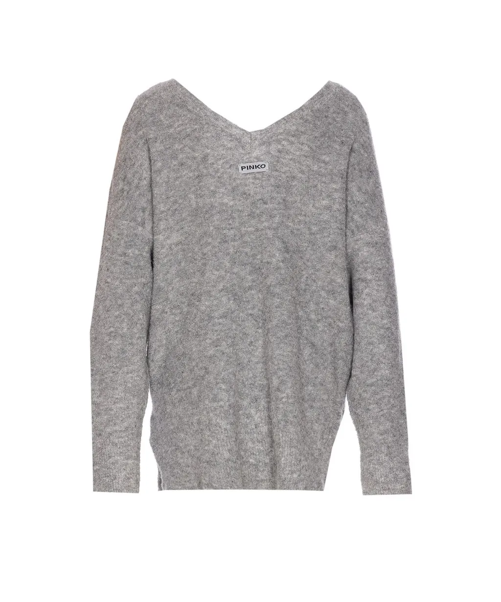 Pinkov-Neck Embellished Jumper