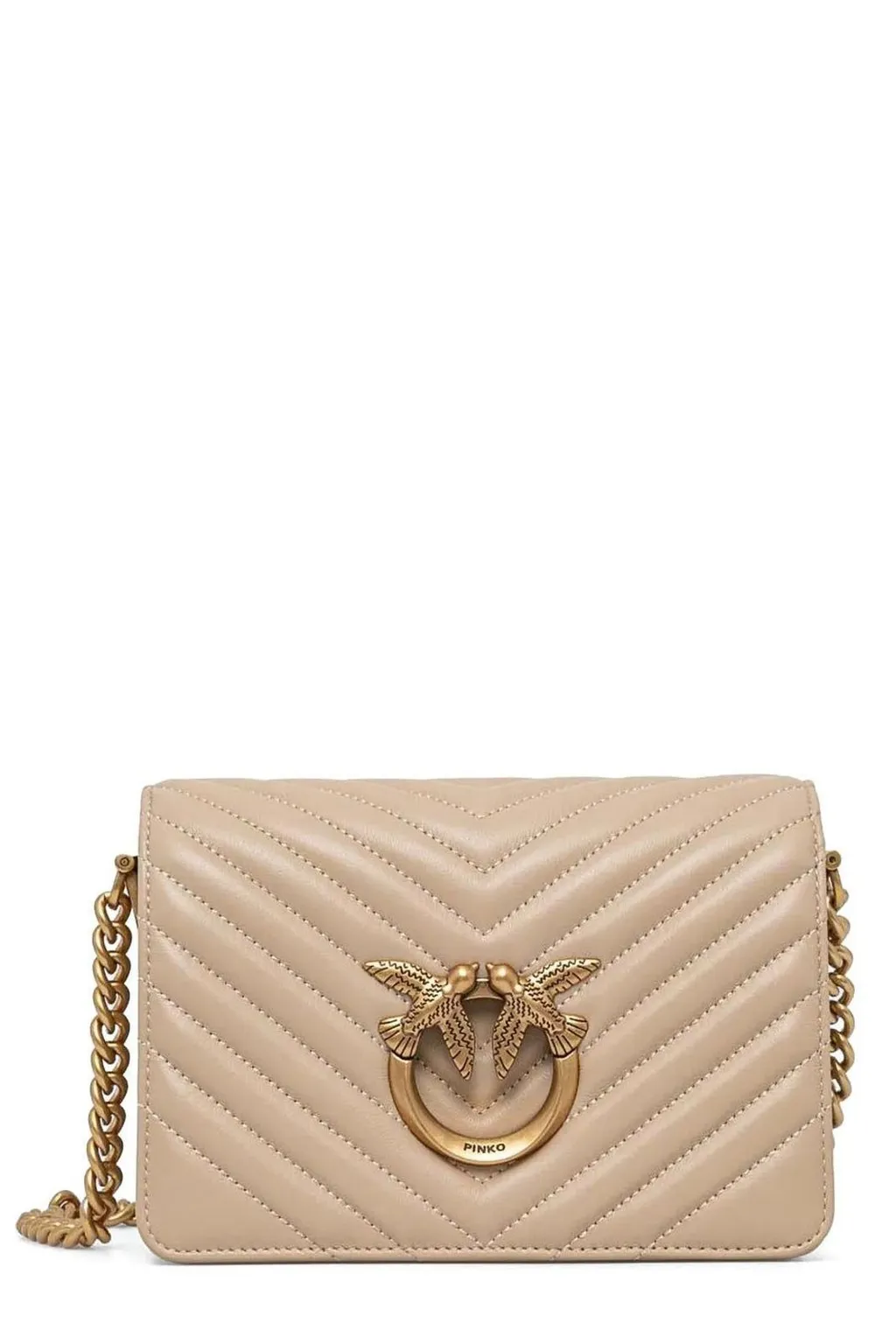 Pinko Love Click Chain-Linked Mini Crossbody Bag