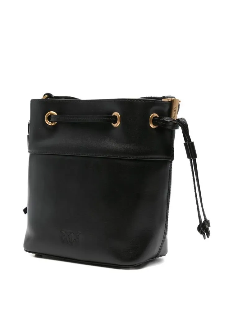 Pinko Love Birds Drawstring Mini Bucket Bag
