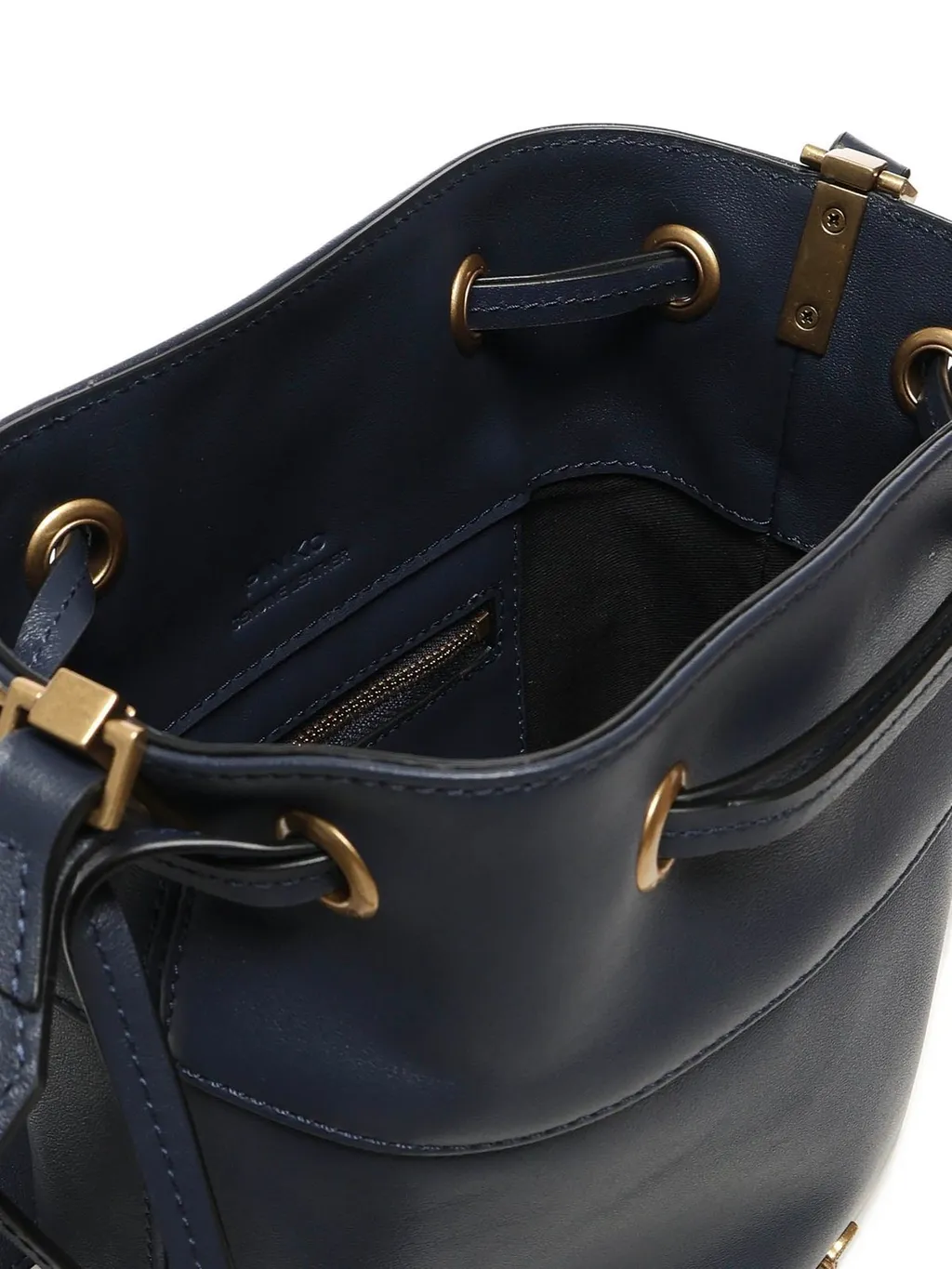 Pinko Love Birds Drawstring Mini Bucket Bag