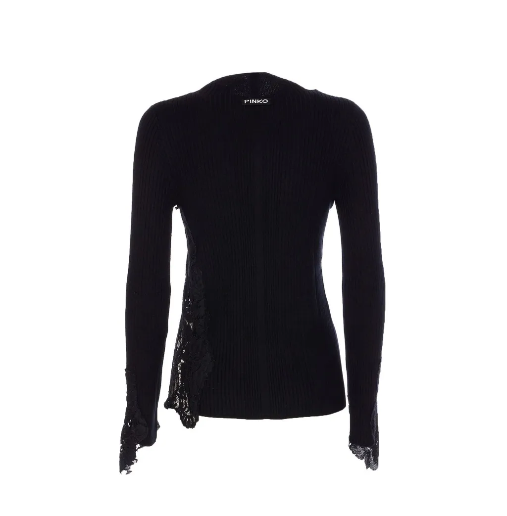 Pinko Samoa Lace-Insert Crewneck Jumper