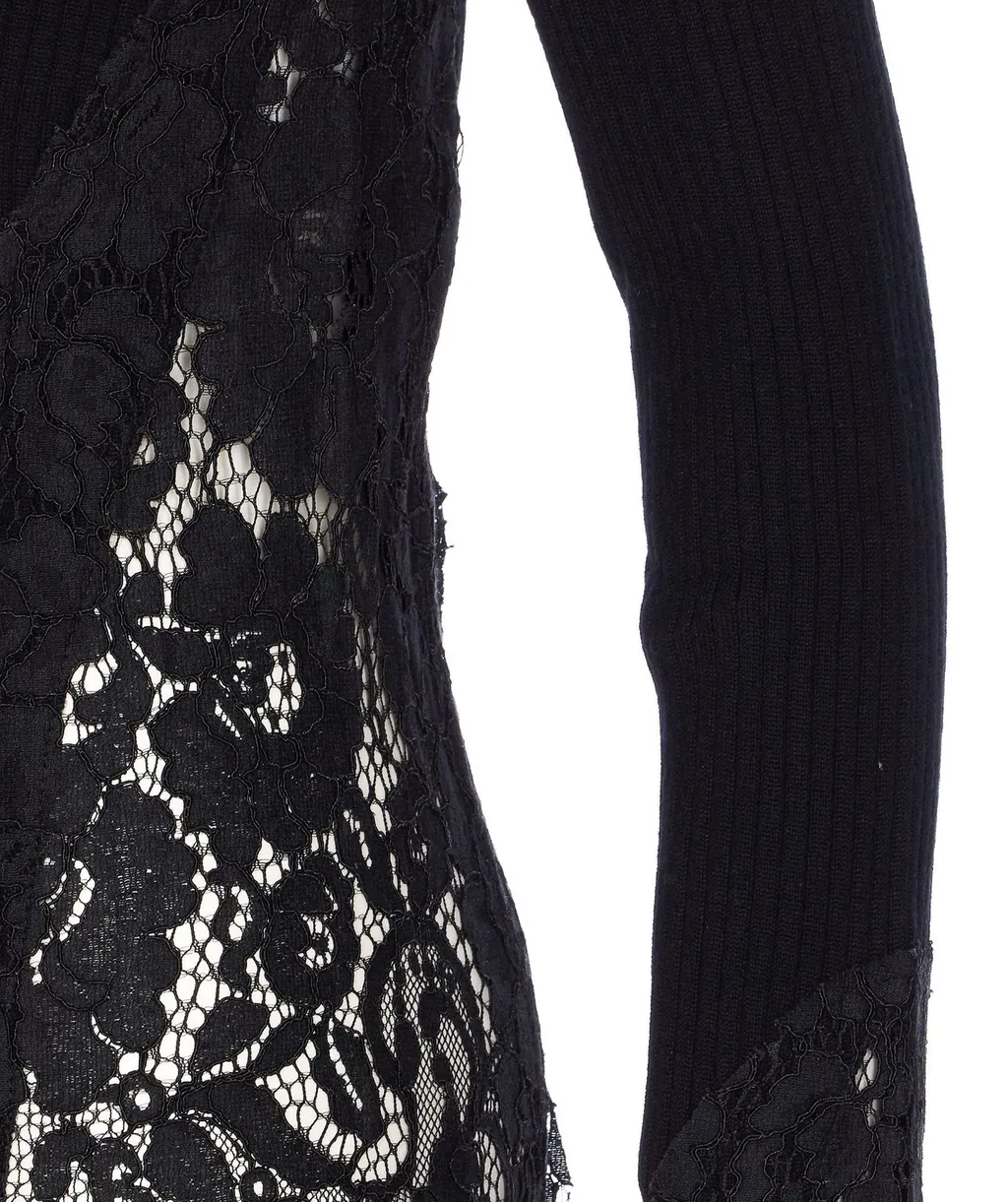 Pinko Samoa Lace-Insert Crewneck Jumper