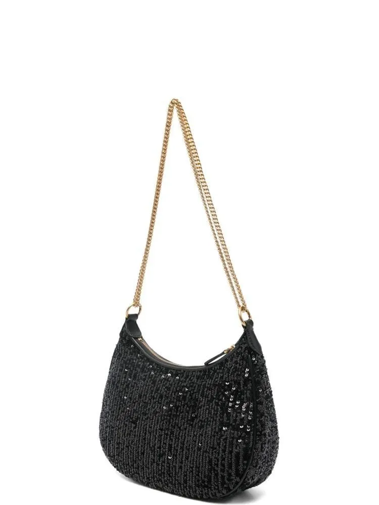 Pinko Half Moon Embellished Zip-Up Mini Shoulder Bag