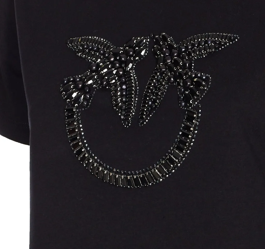 Pinko Logo Embellished Crewneck T-Shirt
