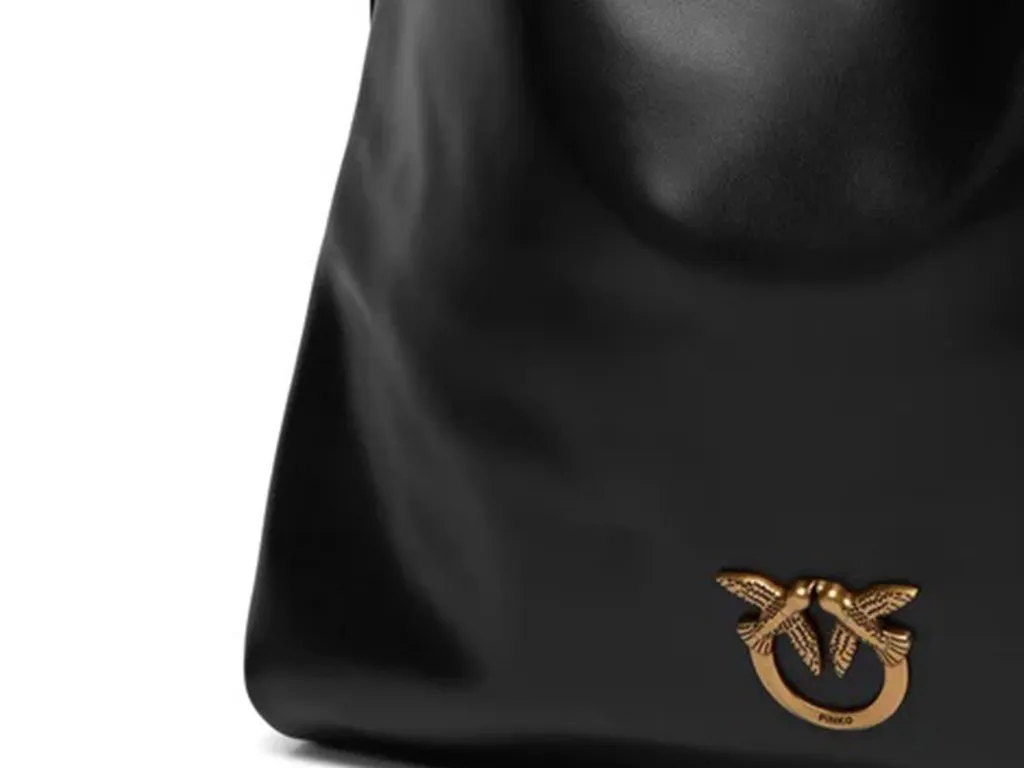 Pinko Logo Plaque Drawstring Satchel Bag