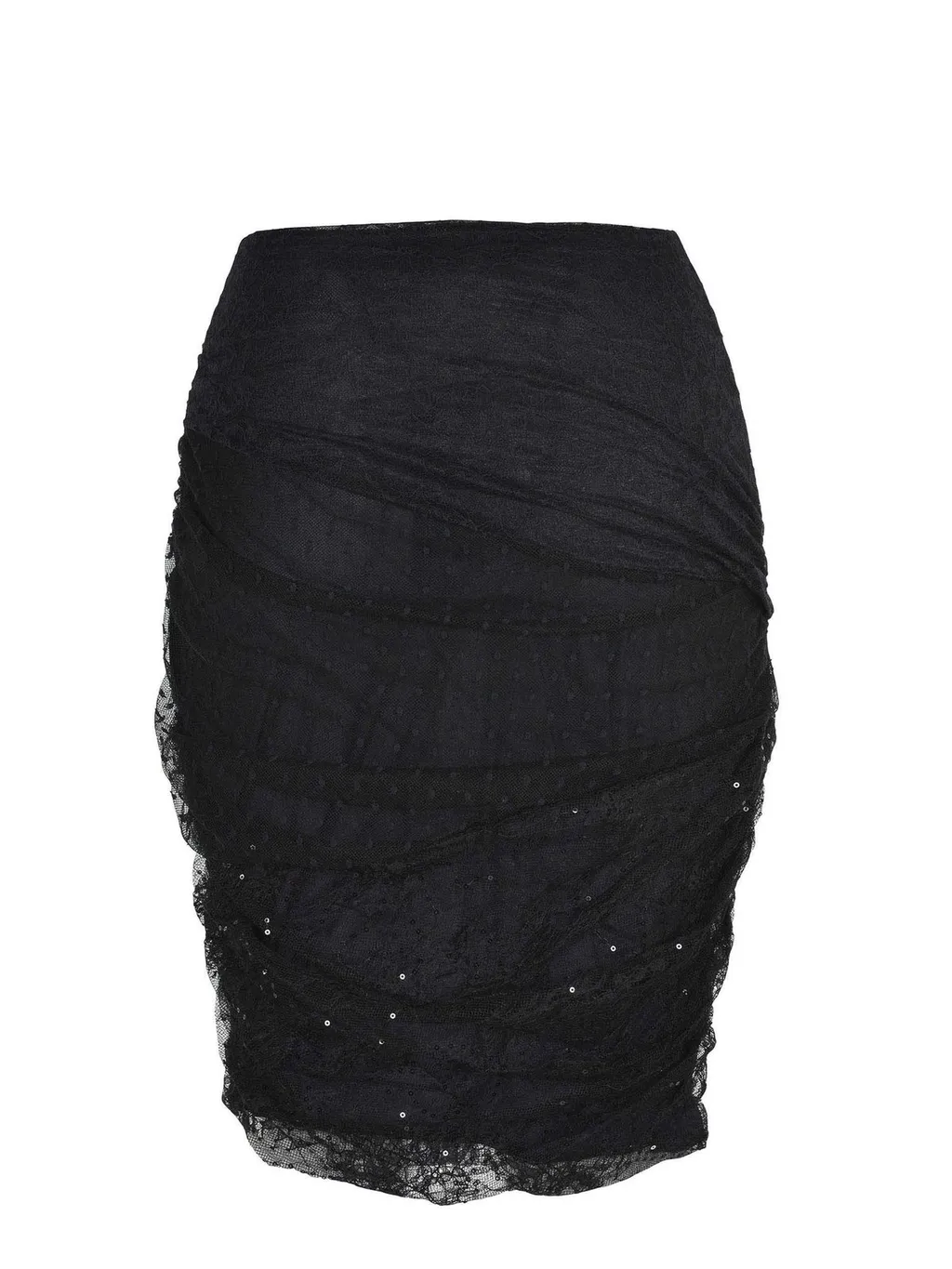 Pinko Patchwork-Effect Lace Pencil Skirt