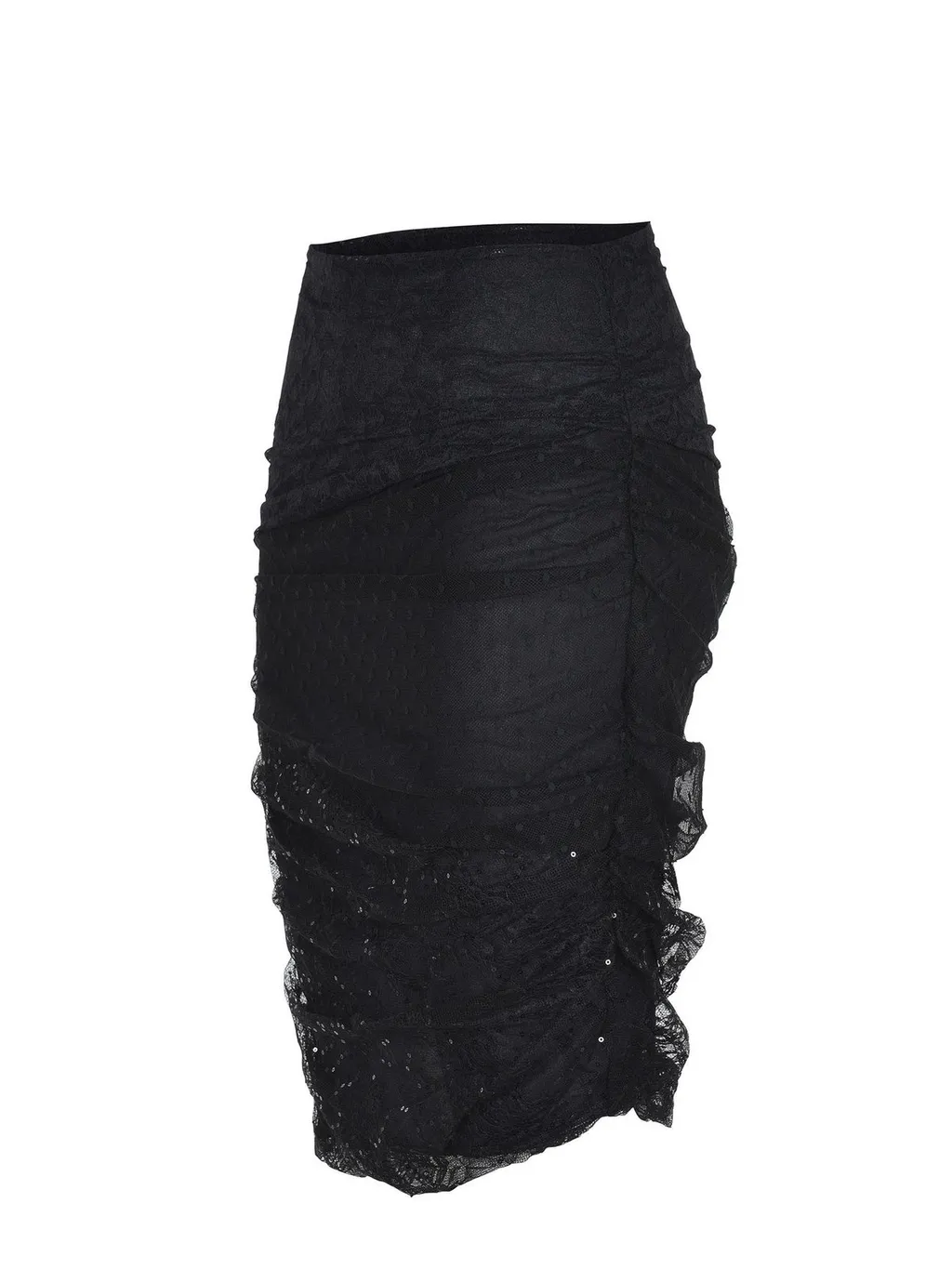 Pinko Patchwork-Effect Lace Pencil Skirt