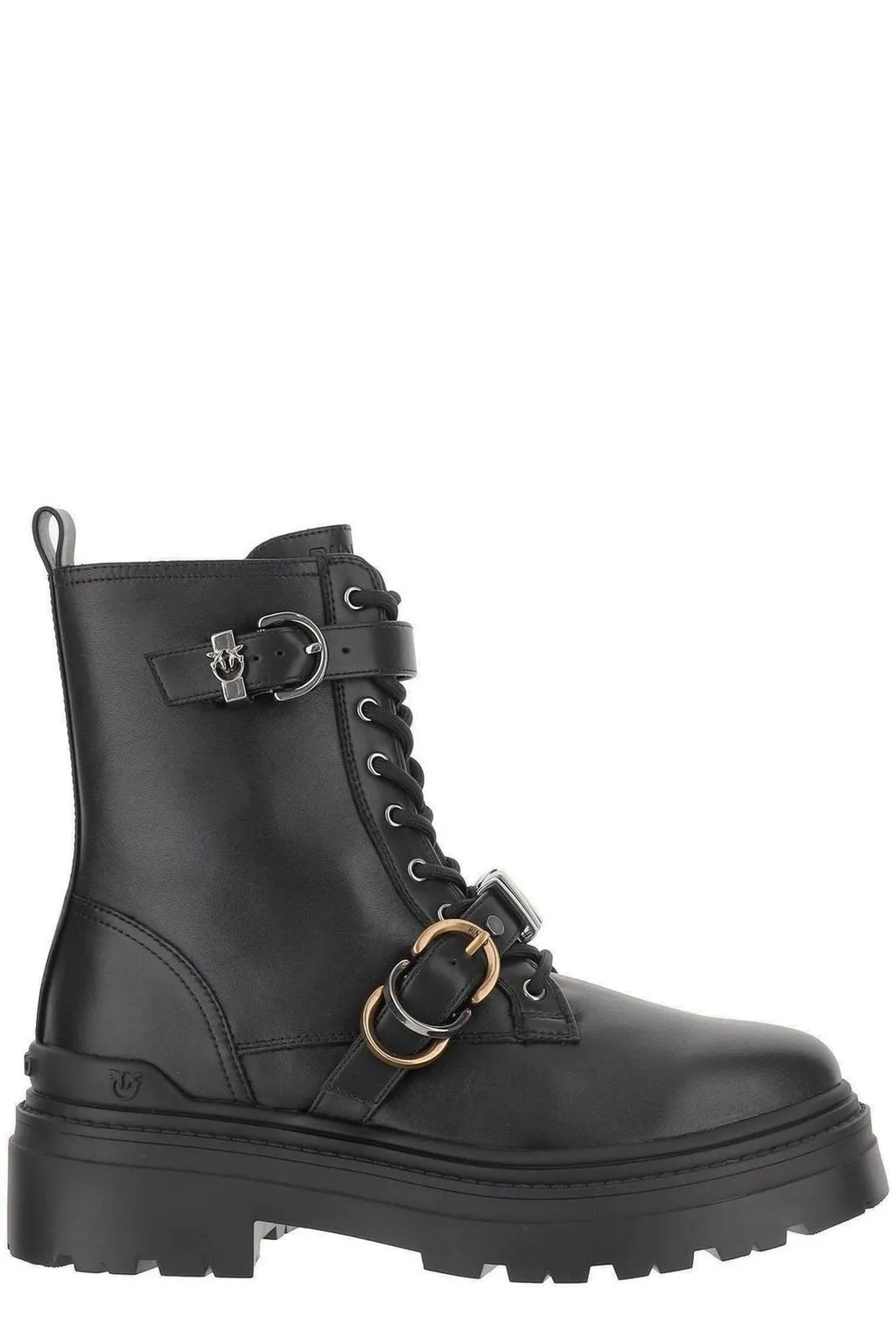 Pinko Round-Toe Lace-Up Boots