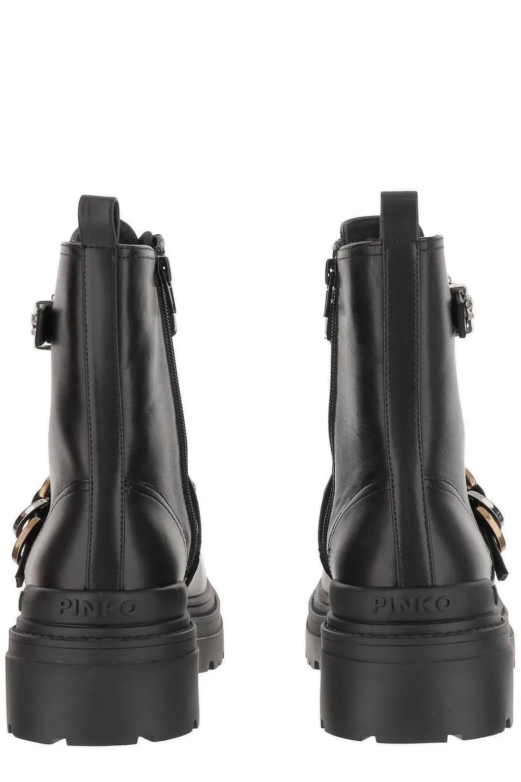 Pinko Round-Toe Lace-Up Boots