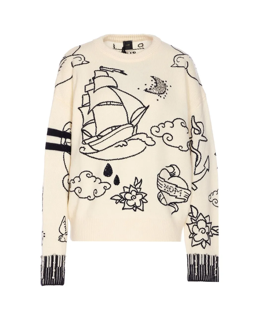 Pinko Motif Intarsia Knitted Jumper