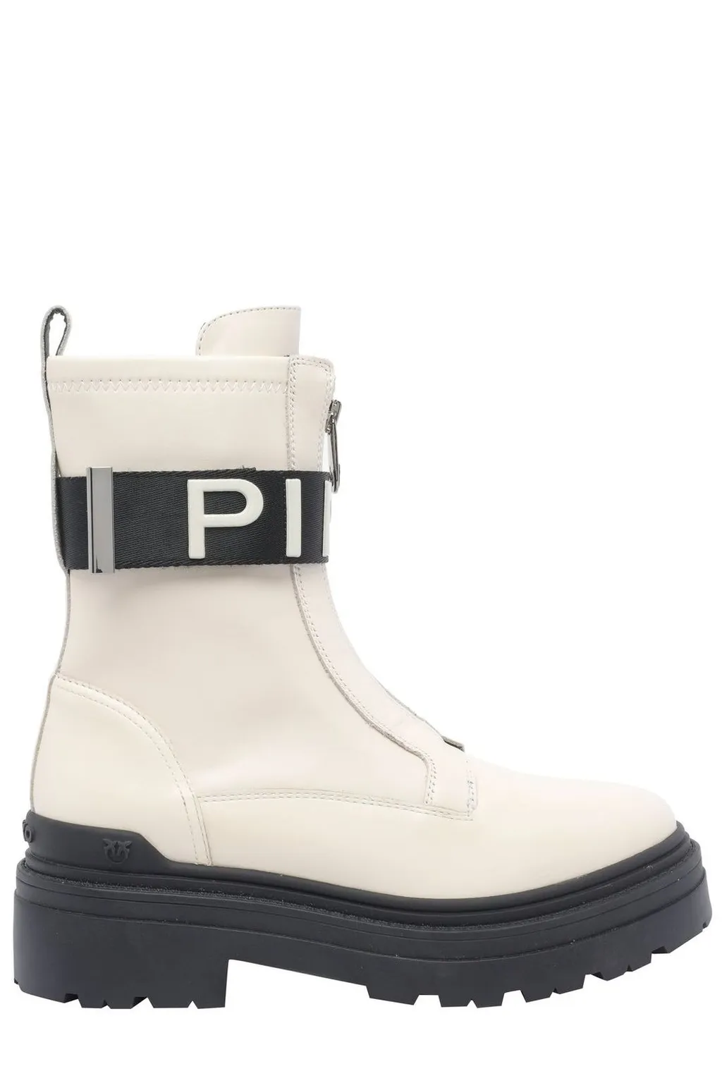 Pinko Logo Detailed Zipped Ankle Boots