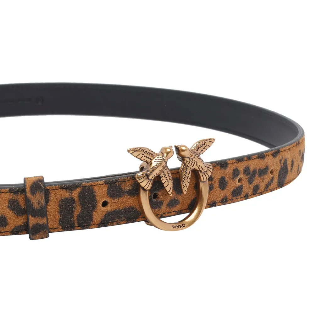 Pinko Leopard Love Birds Buckled Belt