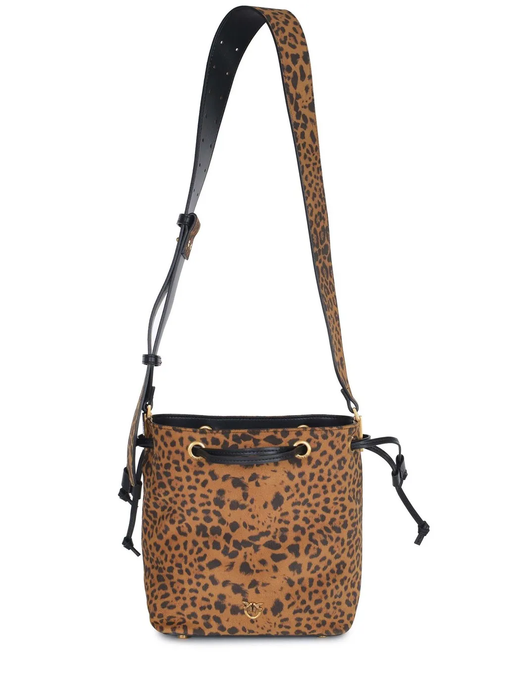 Pinko Leopard Printed Mini Bucket Bag