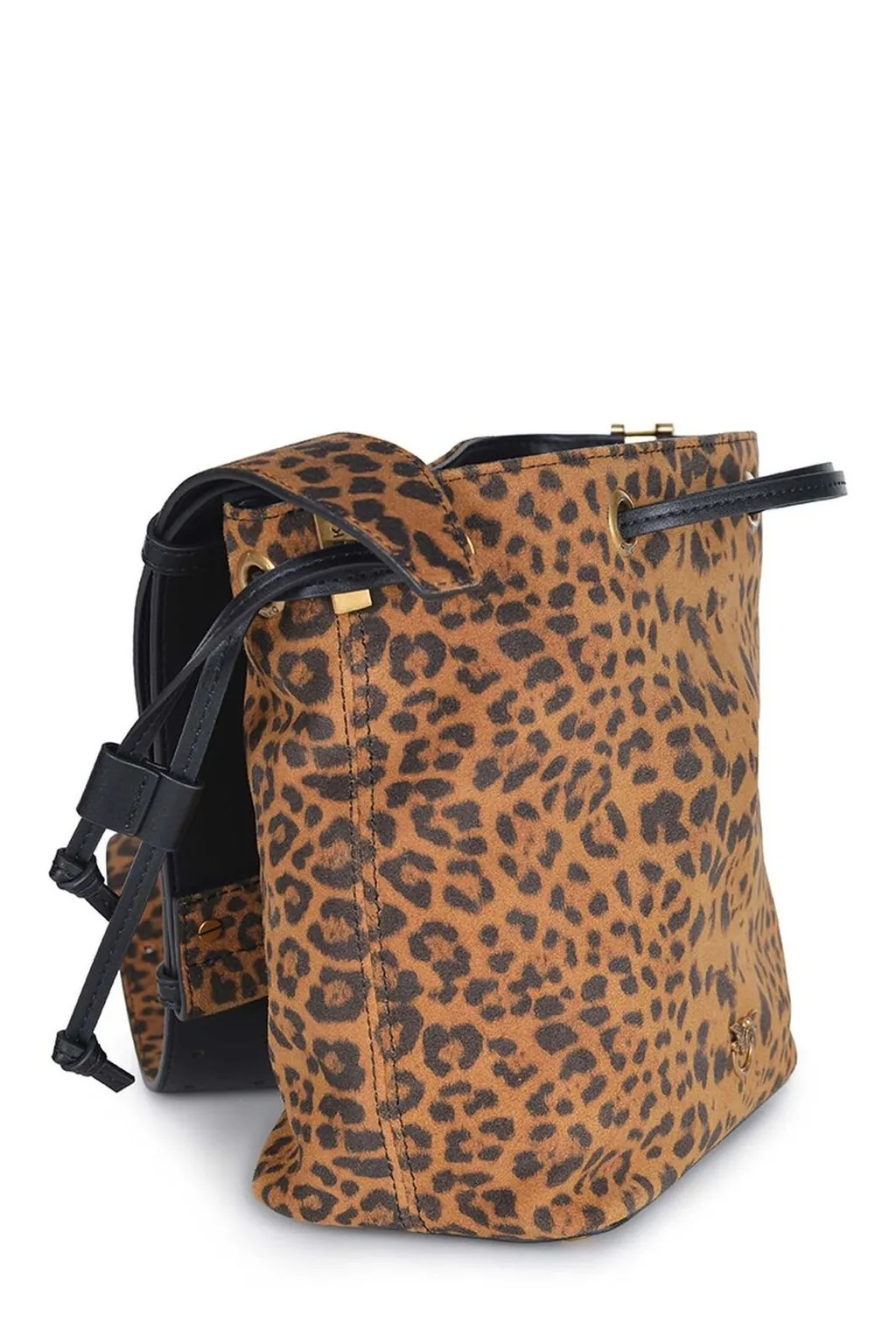 Pinko Leopard Printed Mini Bucket Bag