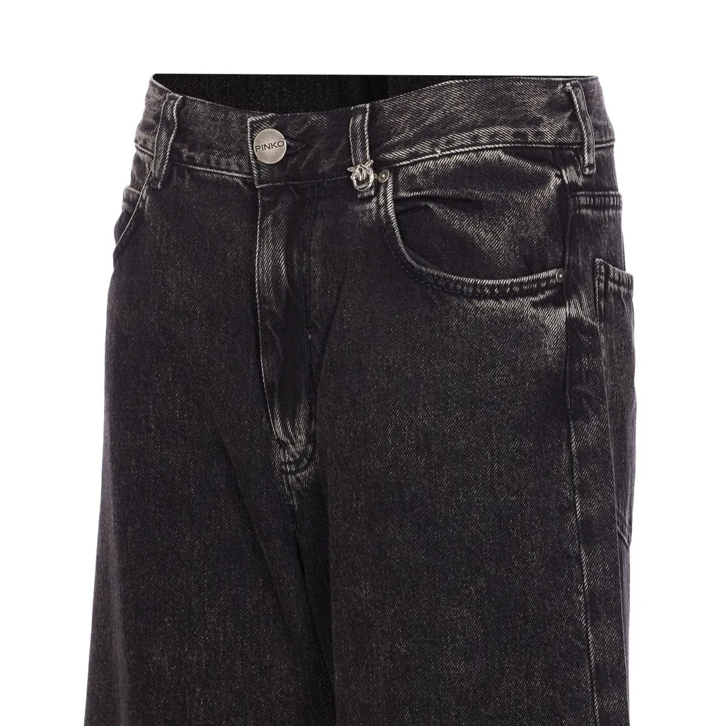 Pinko Wanda Wide-Leg Turn-Up Jeans