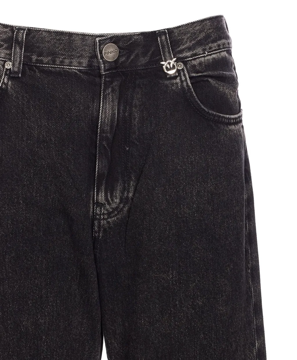Pinko Wanda Wide-Leg Turn-Up Jeans