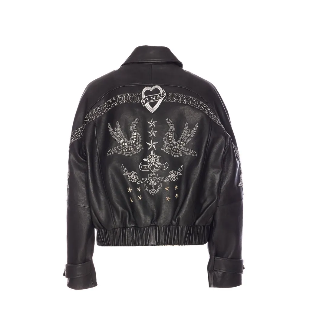 Pinko Embroidered Zip-Up Jacket