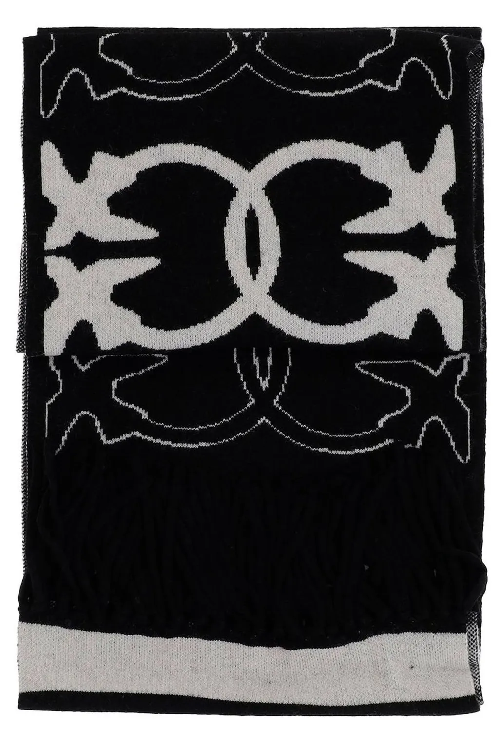Pinko Logo Intarsia Knitted Scarf